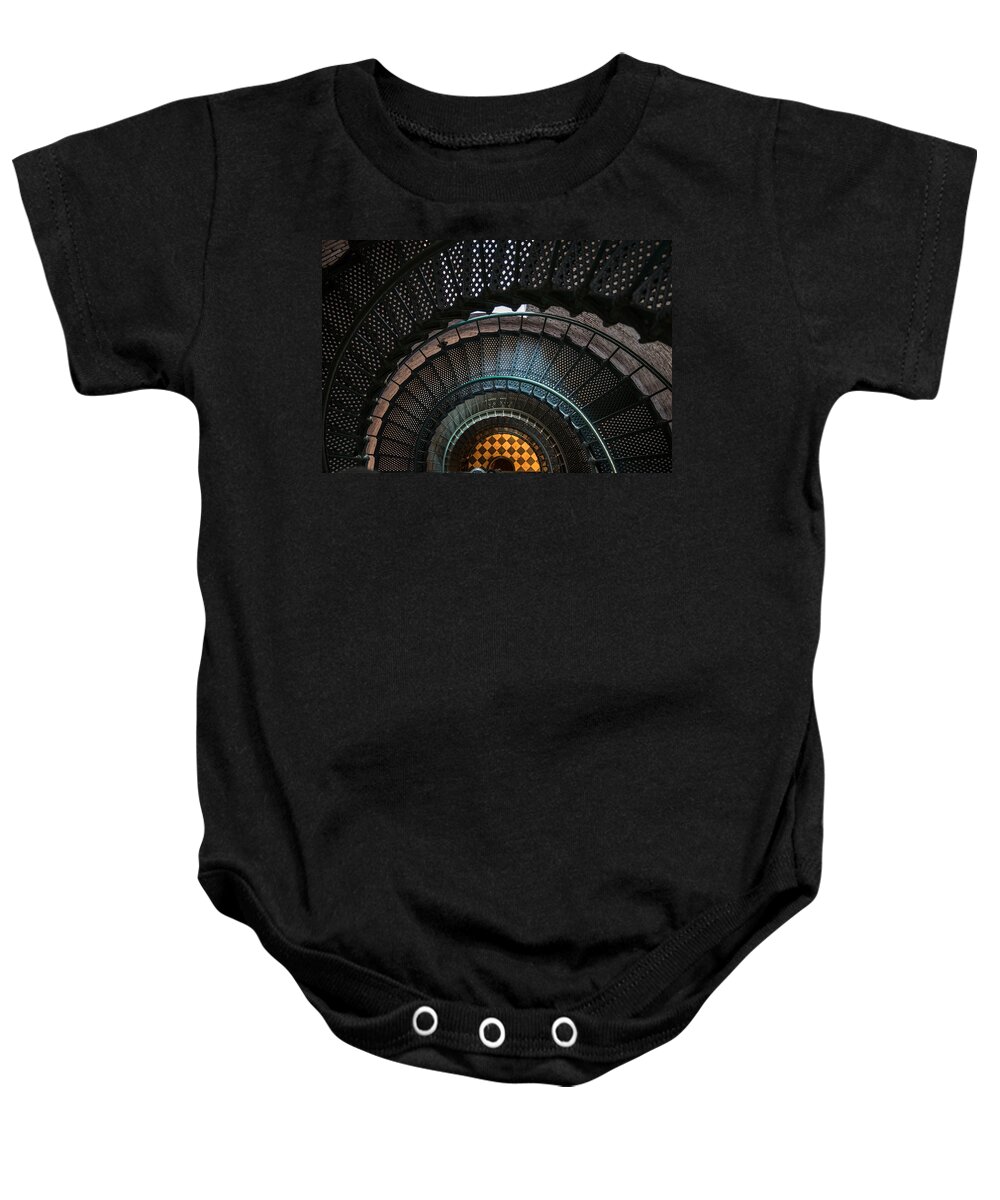 Lighthouse Baby Onesie featuring the photograph Looking Down by Stacy Abbott