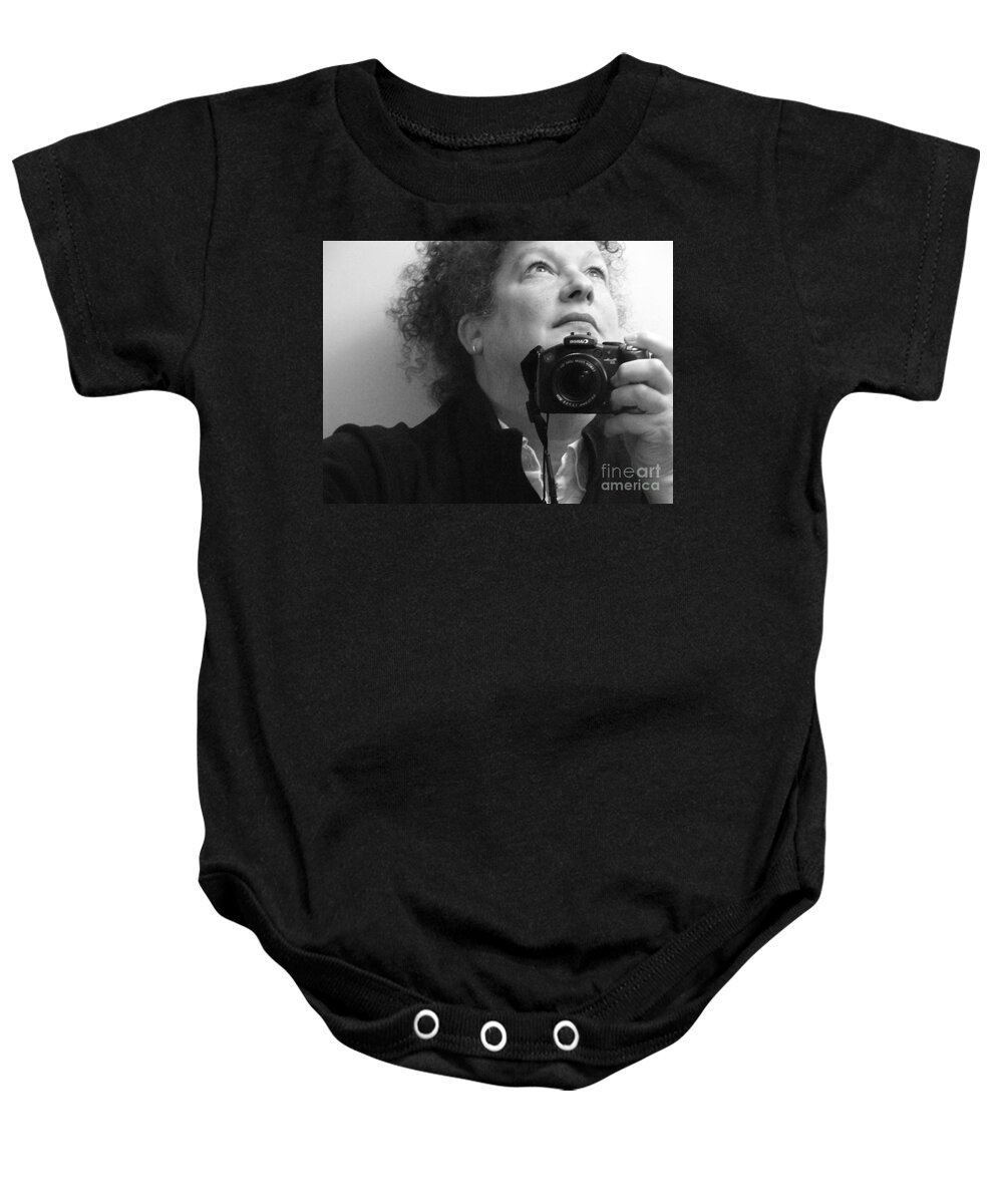 Self-portrait Baby Onesie featuring the photograph Looking Up - b/w by Rory Siegel