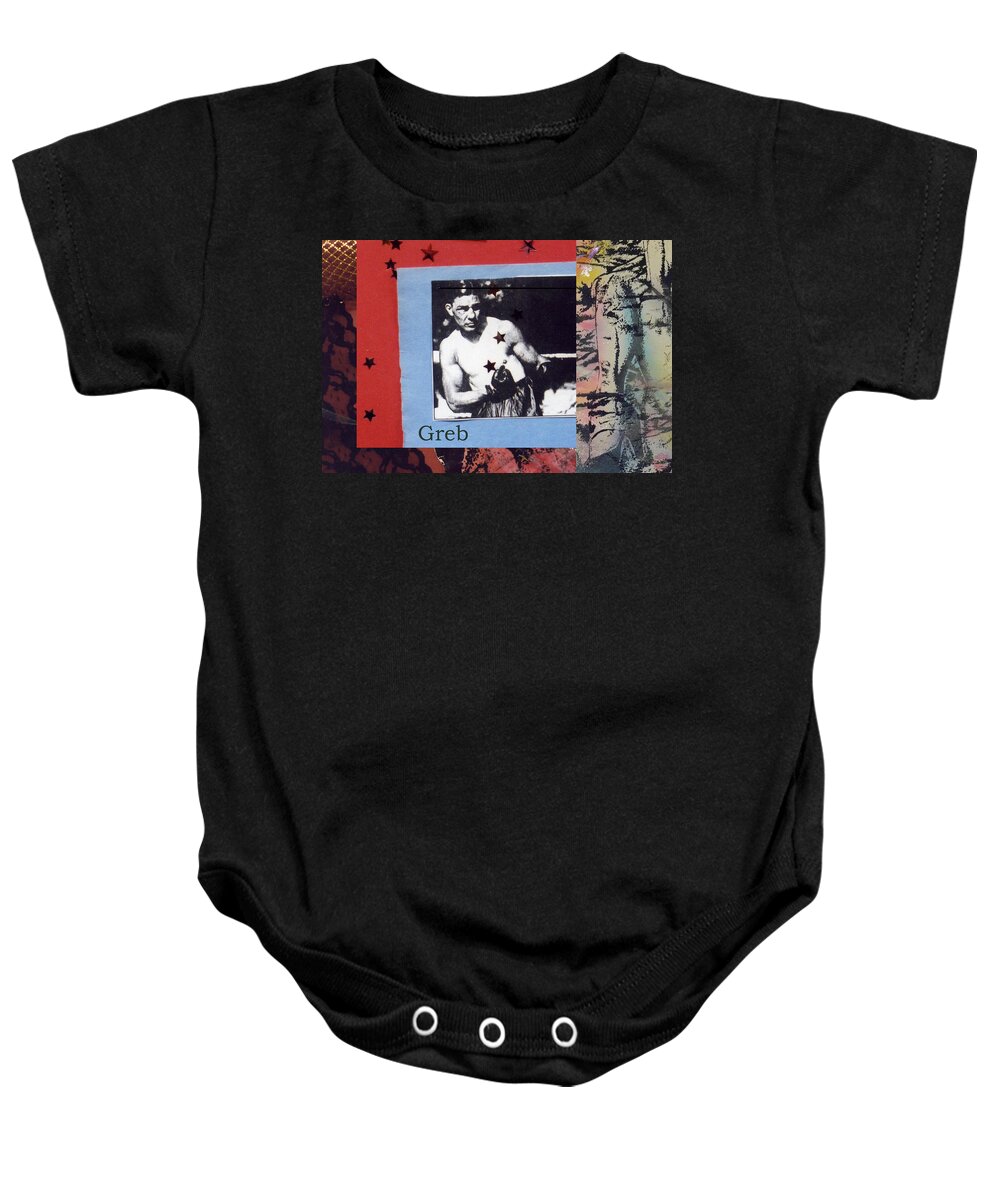 Boxers Baby Onesie featuring the photograph Love and War Greb by Mary Ann Leitch