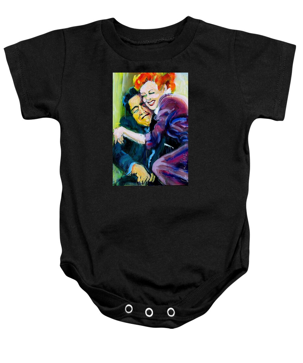 Paintings Baby Onesie featuring the painting Lucy and Ricky by Les Leffingwell