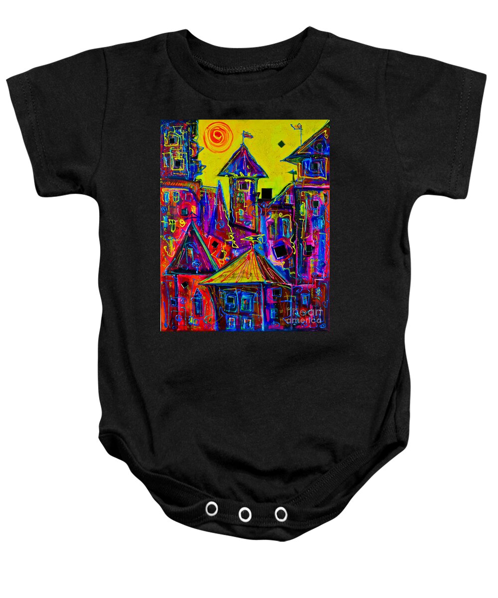  Baby Onesie featuring the painting Magic Town 2 by Maxim Komissarchik