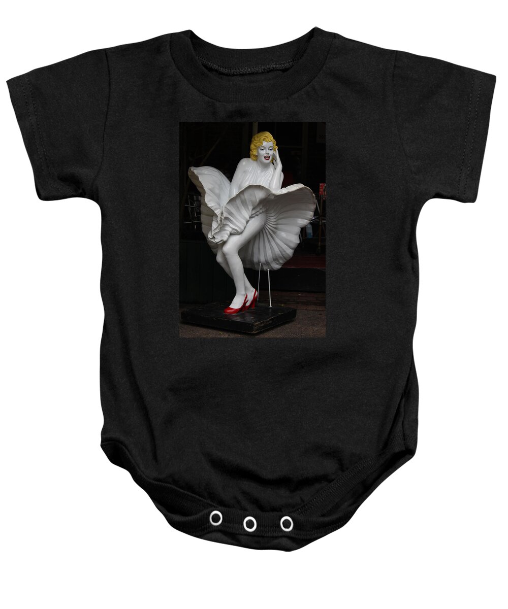 Photograph Baby Onesie featuring the photograph Marilyn Monroe - Some Like it Hot by Suzanne Gaff