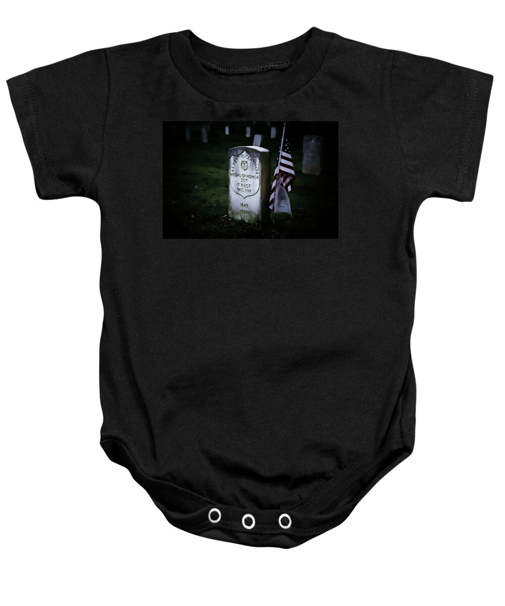 Grave Baby Onesie featuring the photograph Medal of Honor by Ron Roberts