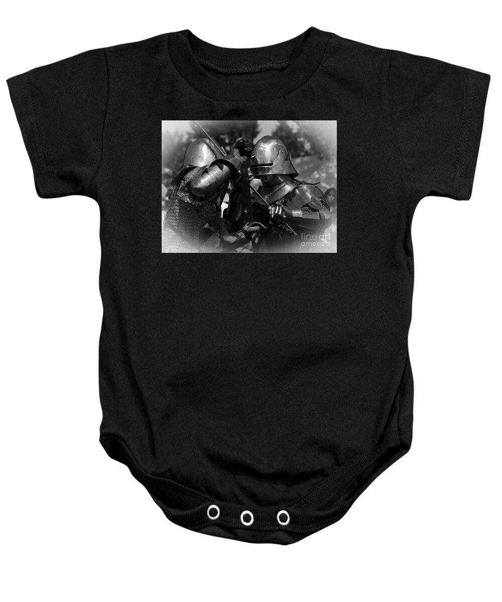 Gladiator Baby Onesie featuring the photograph Medieval Faire Combatants by Vivian Christopher