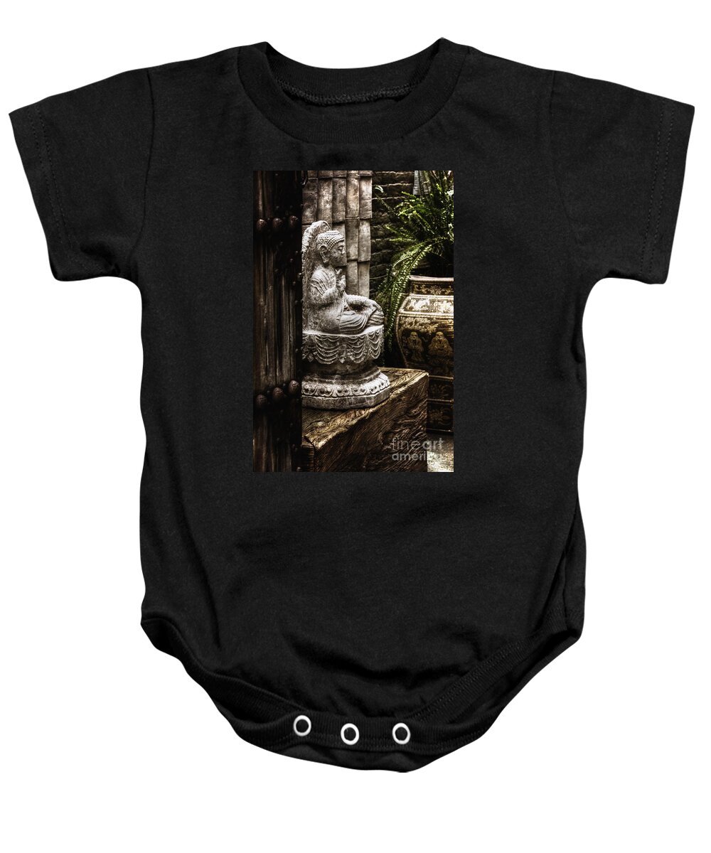 Statue Baby Onesie featuring the photograph Meditation by Margie Hurwich