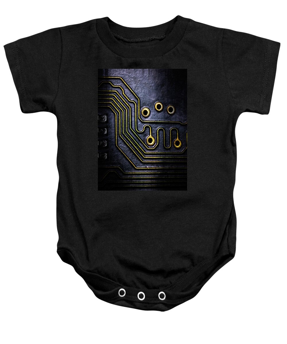 Abstract Baby Onesie featuring the photograph Memory Chip Number Two by Bob Orsillo