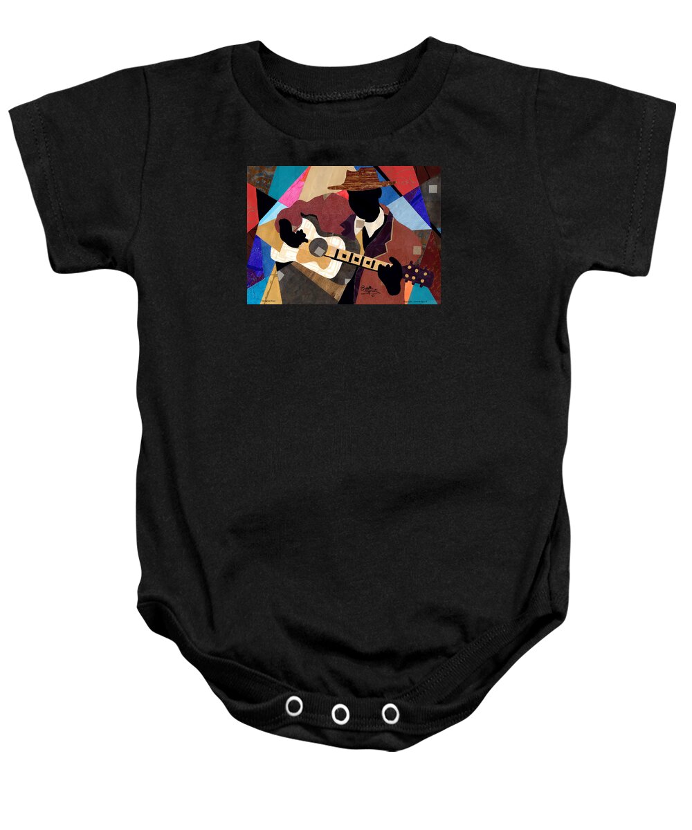 Abstract Art Baby Onesie featuring the painting Memphis Blues Tribute to David Honeyboy Edwards by Everett Spruill