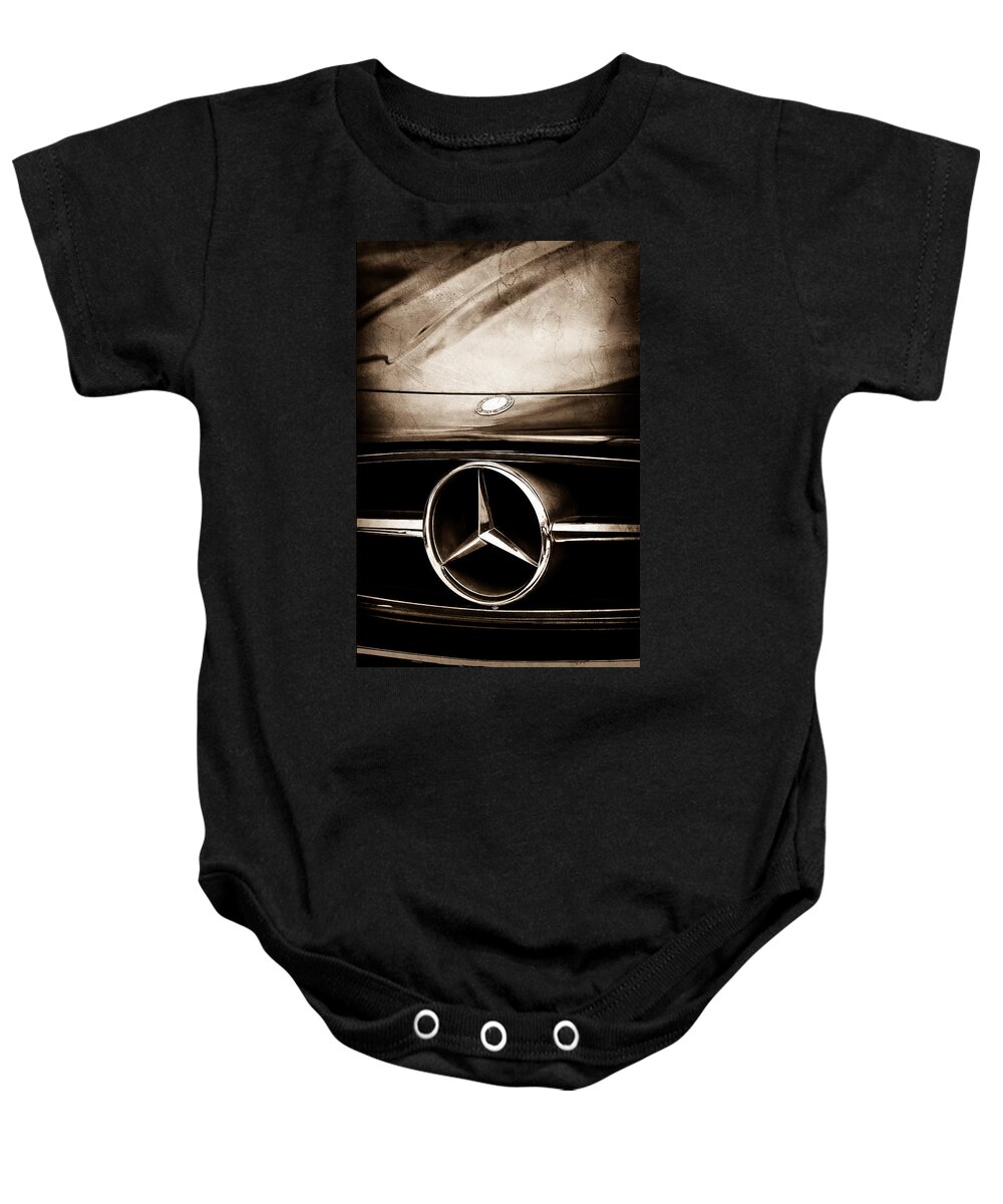 Mercedes-benz Grille Emblem Baby Onesie featuring the photograph Mercedes-Benz Grille Emblem by Jill Reger