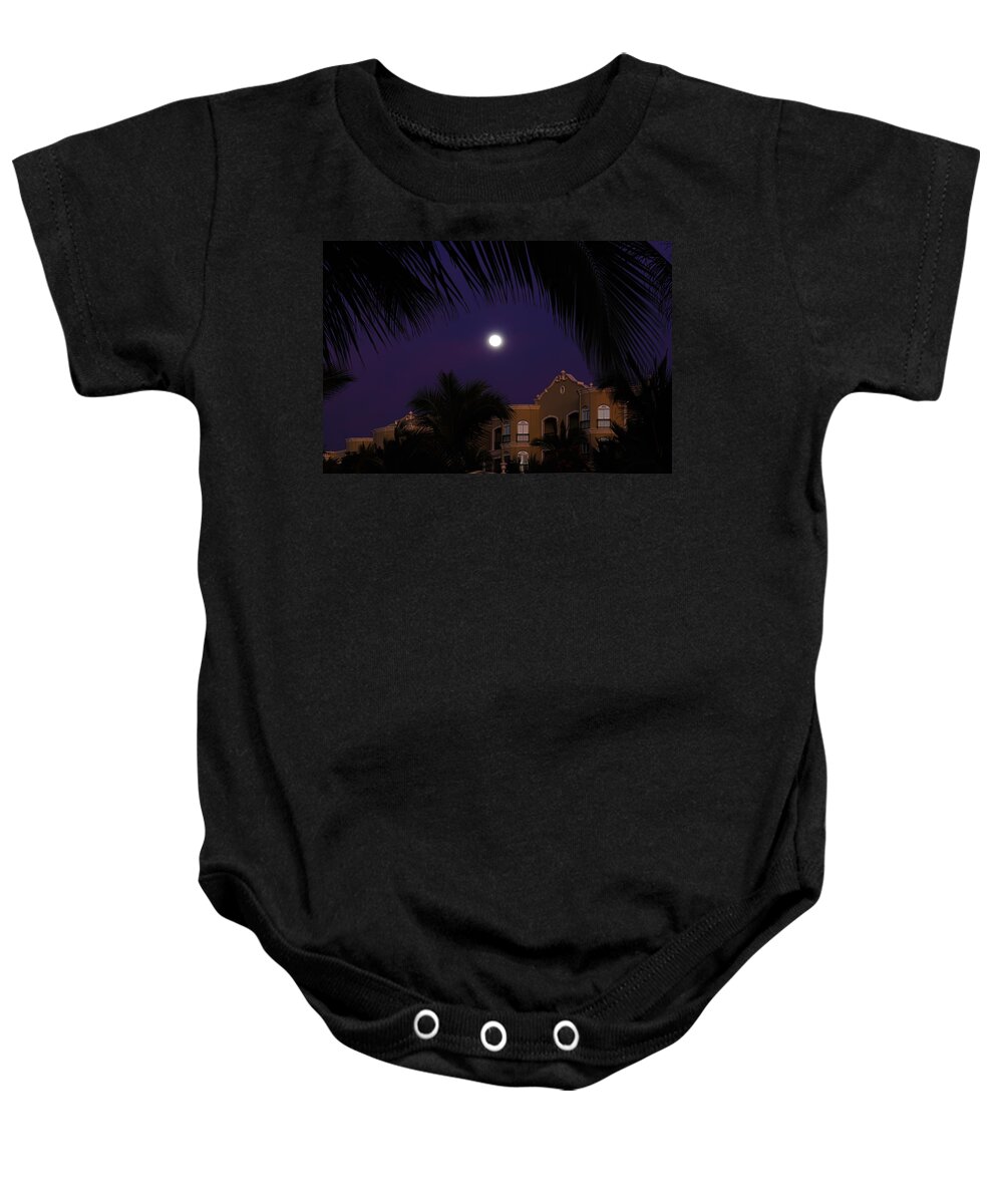 Moon Baby Onesie featuring the photograph Mexico Moon by Shane Bechler