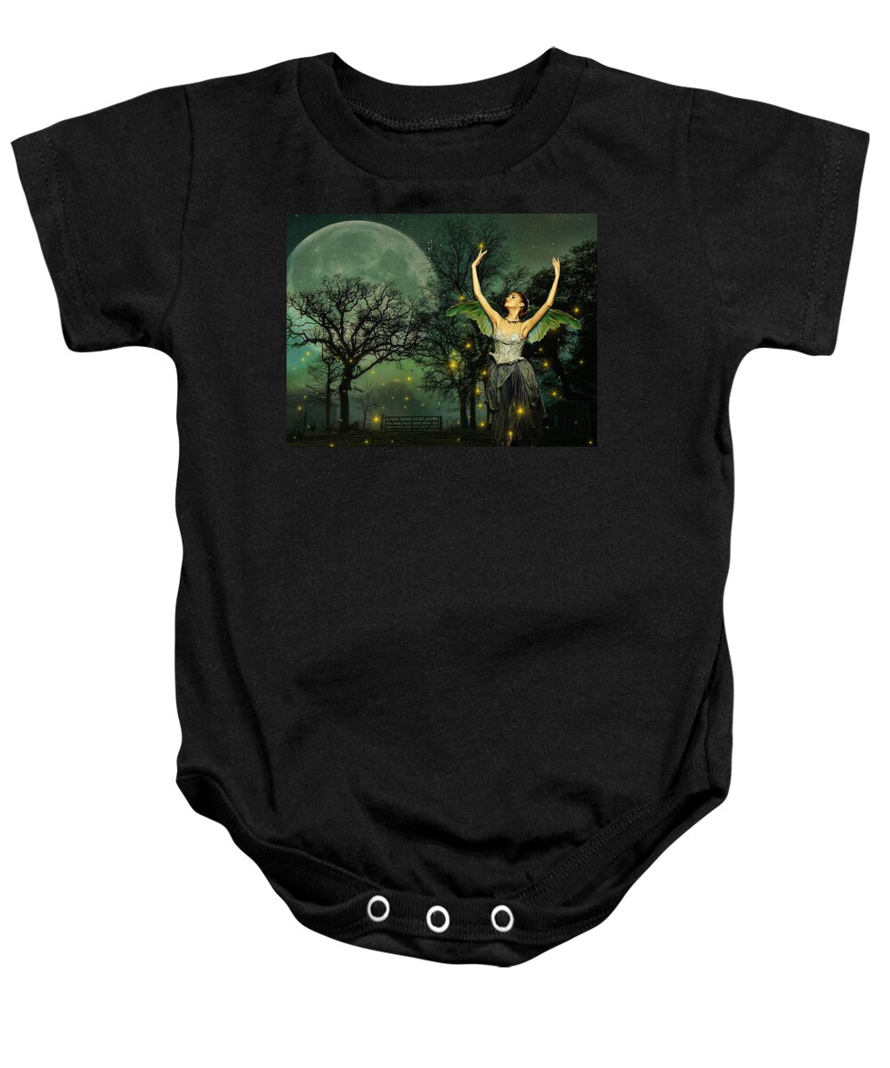 Moon Baby Onesie featuring the photograph Mid-Summers Night Dream by Shannon Story