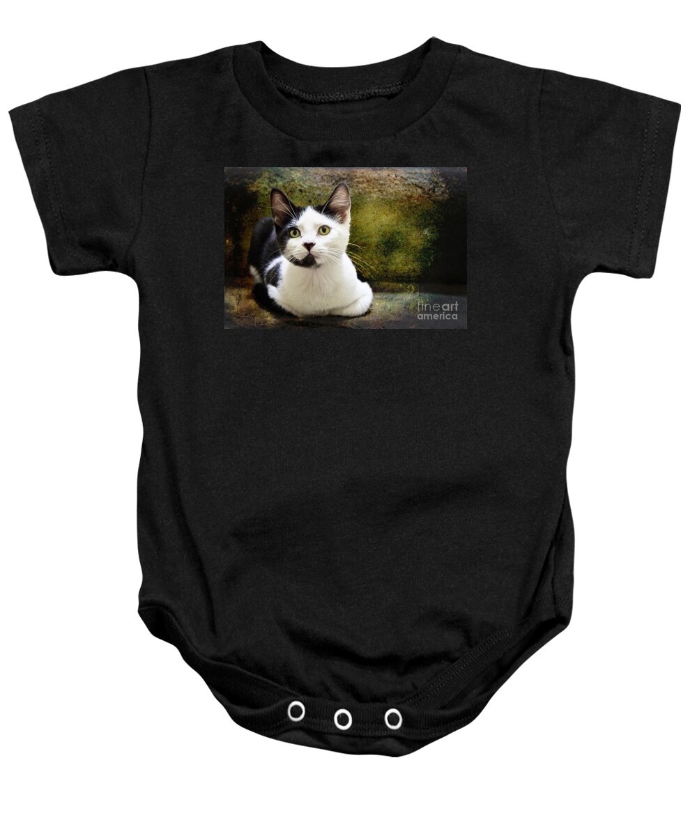Kittens Baby Onesie featuring the photograph Mika by Ellen Cotton
