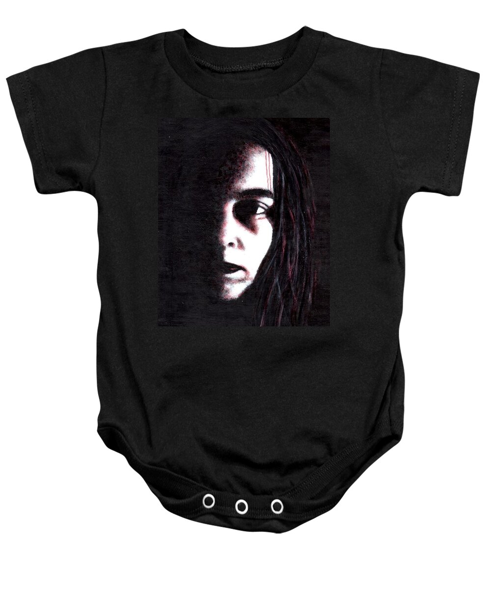Self Portrait Baby Onesie featuring the painting Mindbleeding by Cassy Allsworth