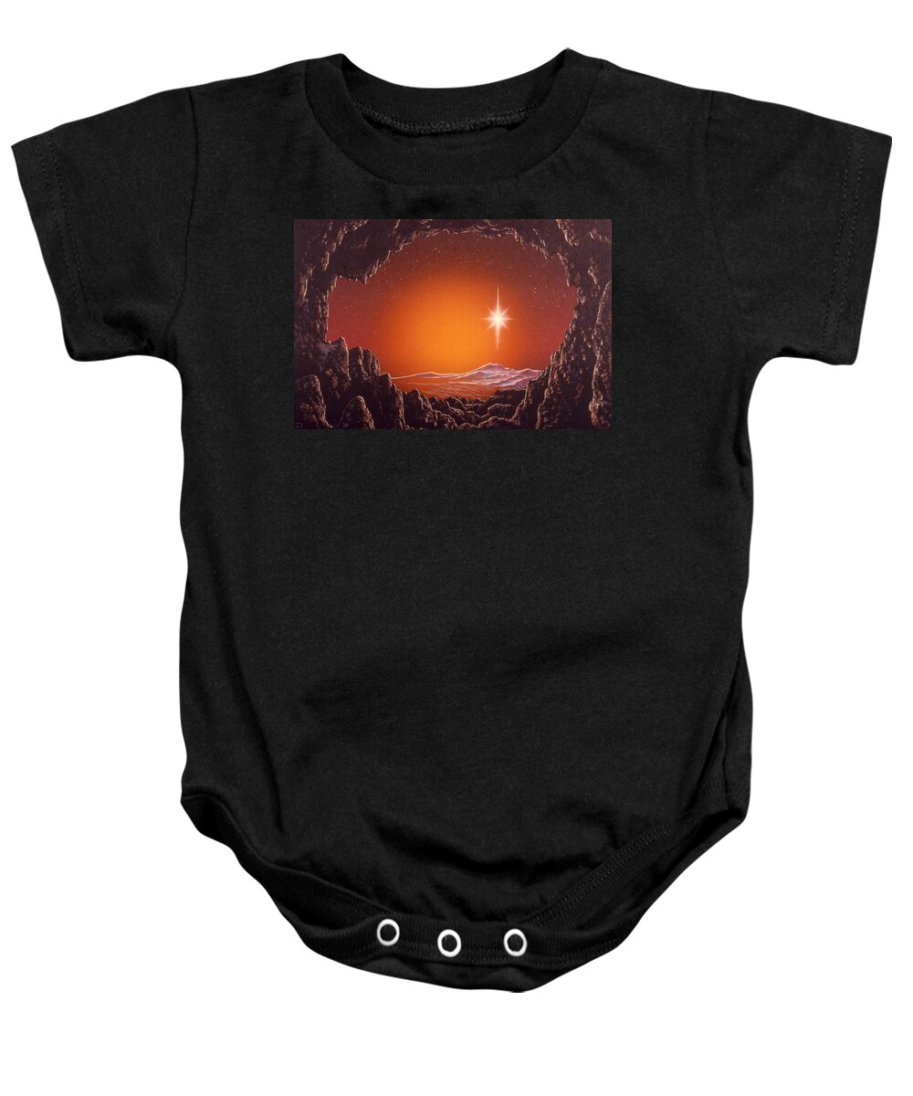 Space Baby Onesie featuring the painting Mira by Don Dixon