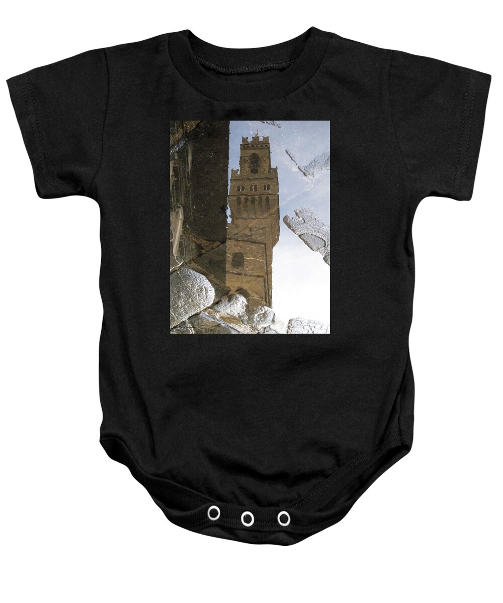 Florence Baby Onesie featuring the photograph Mirror Tower by Ramona Matei