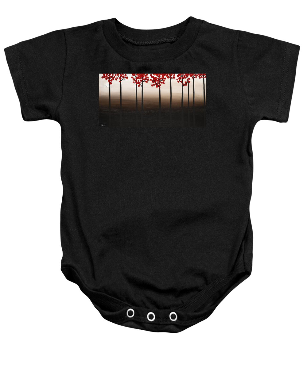 Abstract Art Baby Onesie featuring the painting Modern Landscape by Carmen Guedez