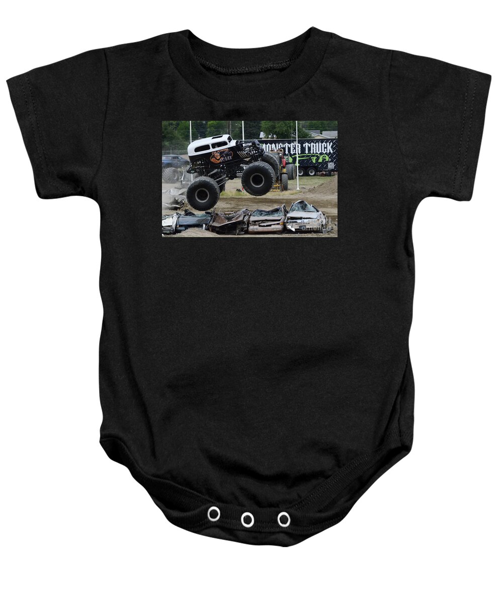 Monster Baby Onesie featuring the photograph Monster Trucks Size Matters 1 by Bob Christopher