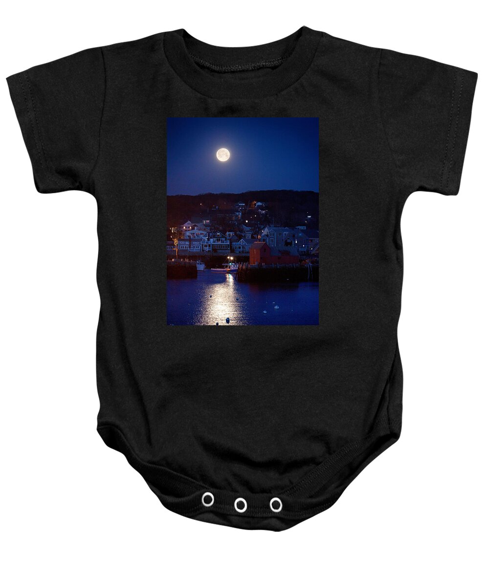 Motif #1 Baby Onesie featuring the photograph Motif number 1 moon by Jeff Folger