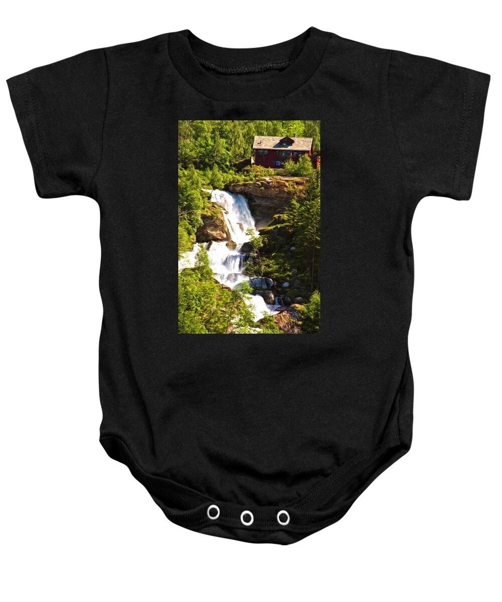Waterfall Baby Onesie featuring the photograph Mountain Waterfall by Bill Howard