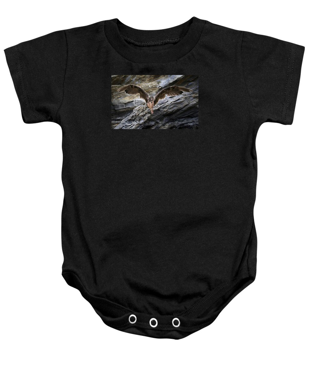 Angel Baby Onesie featuring the photograph My Guardian Angel by Acropolis De Versailles