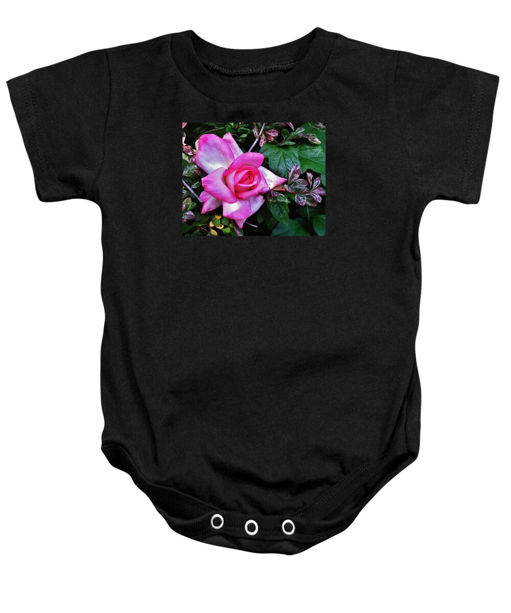 Flower Baby Onesie featuring the photograph My Perfect TEA ROSE by VLee Watson
