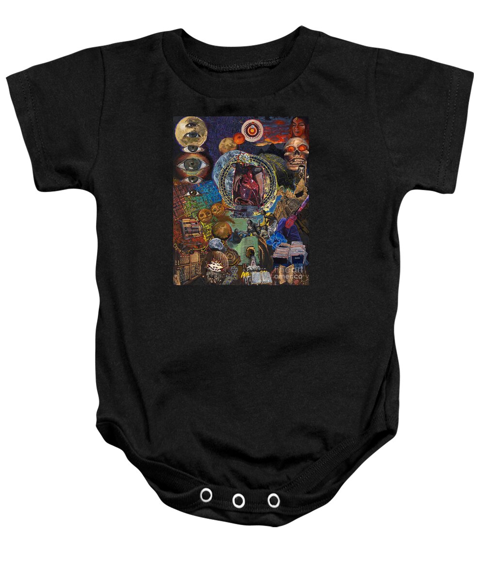 Heart Baby Onesie featuring the painting Mystery of the Human Heart by Emily McLaughlin