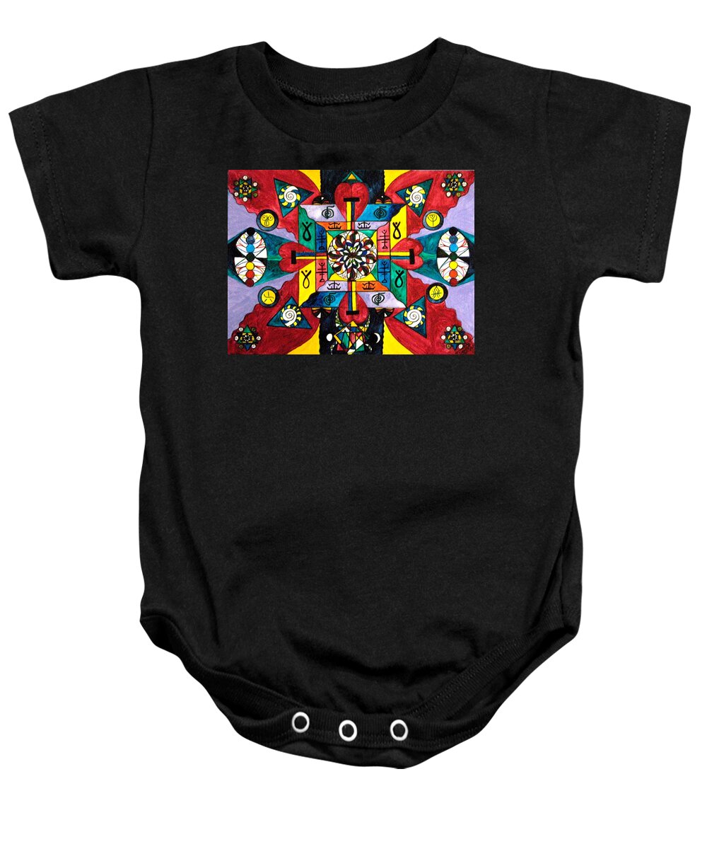 Nature Of Healing Baby Onesie featuring the painting Nature of Healing by Teal Eye Print Store