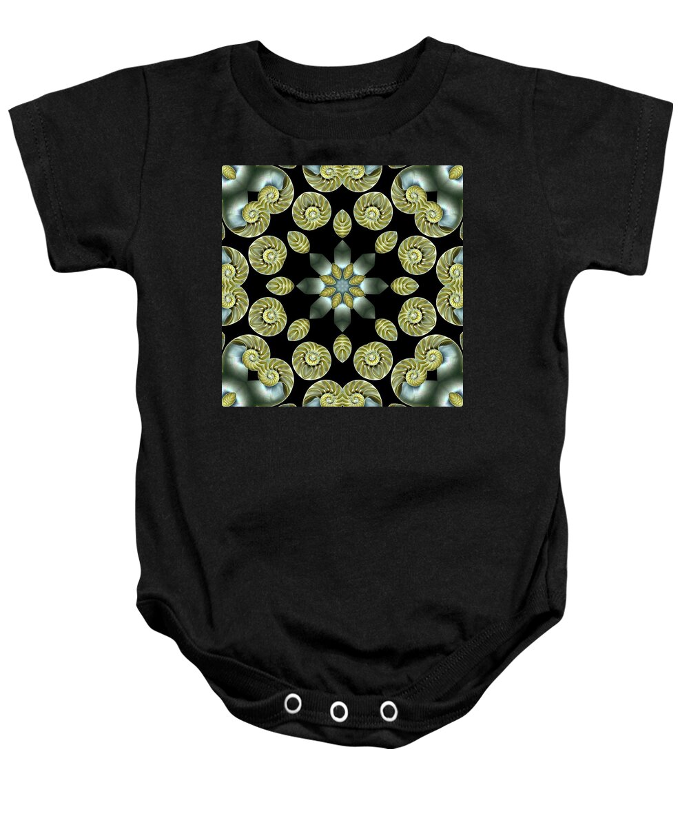  Baby Onesie featuring the photograph Nautilus Shell Mandala1 by Lee Santa
