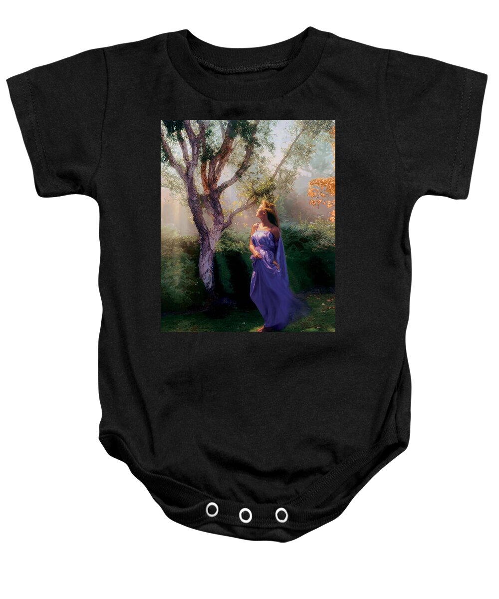 Tree Baby Onesie featuring the painting New Dawn by Patrick Whelan