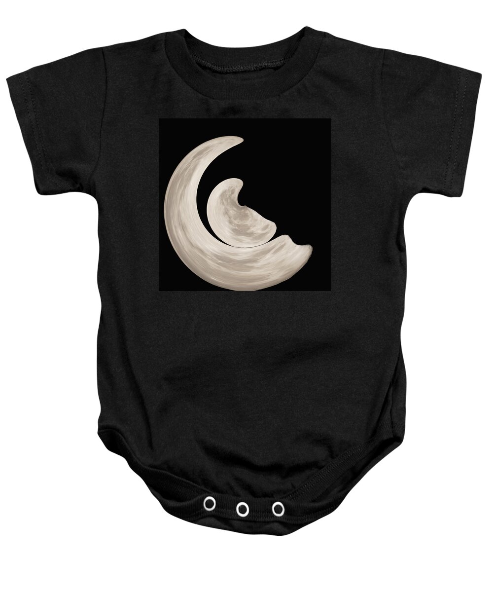 New Moon Baby Onesie featuring the digital art New Moon by Ernest Echols