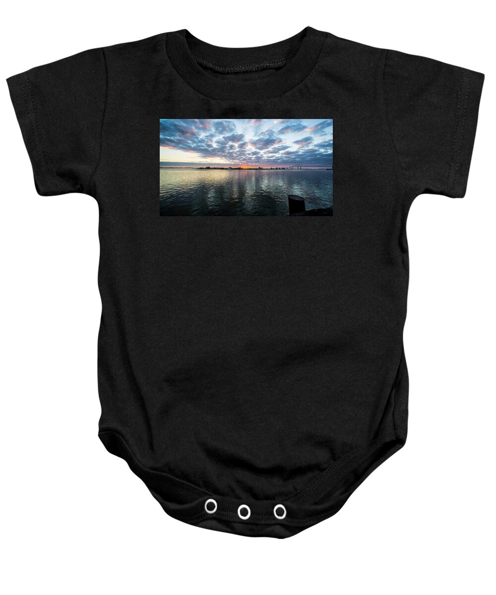 Sunrise Baby Onesie featuring the photograph New Orleans Sunrise by David Downs