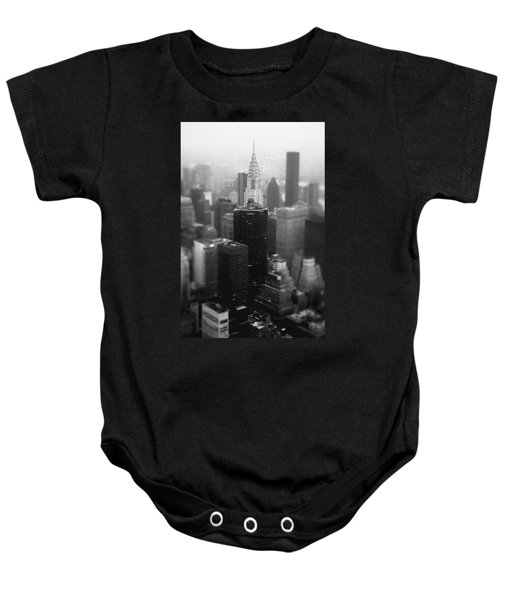 Nyc Baby Onesie featuring the photograph New York City - Fog and the Chrysler Building by Vivienne Gucwa