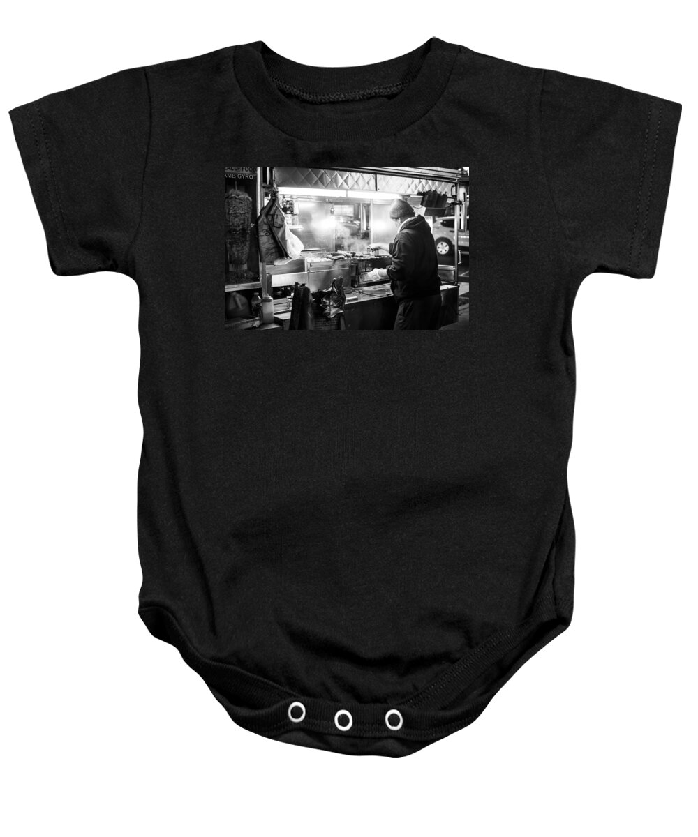 City Baby Onesie featuring the photograph New York City Street Vendor by David Morefield