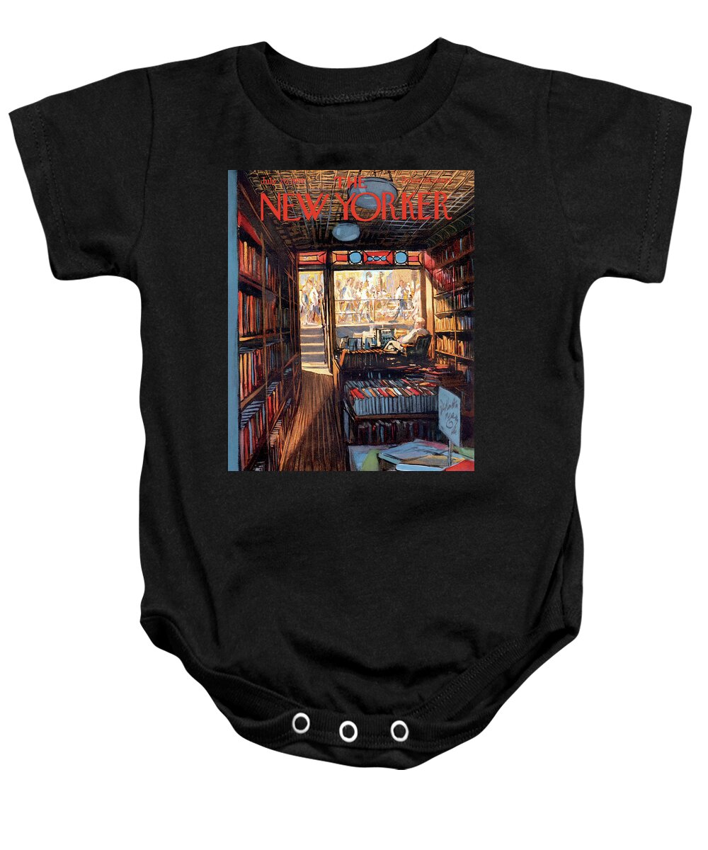 Arthur Getz Agt Baby Onesie featuring the painting New Yorker July 20th, 1957 by Arthur Getz