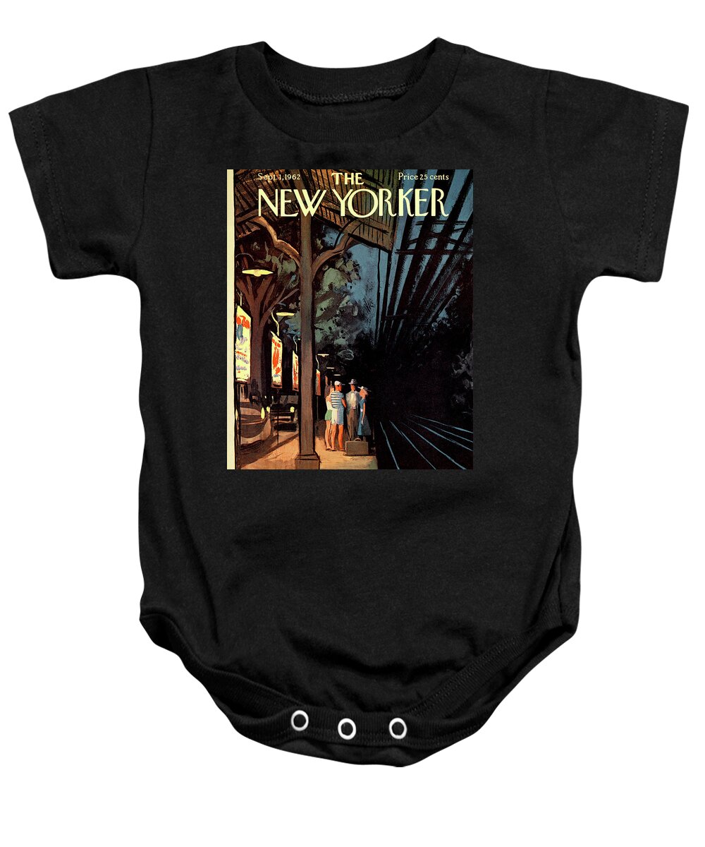 Wait Baby Onesie featuring the painting New Yorker September 1st, 1962 by Arthur Getz