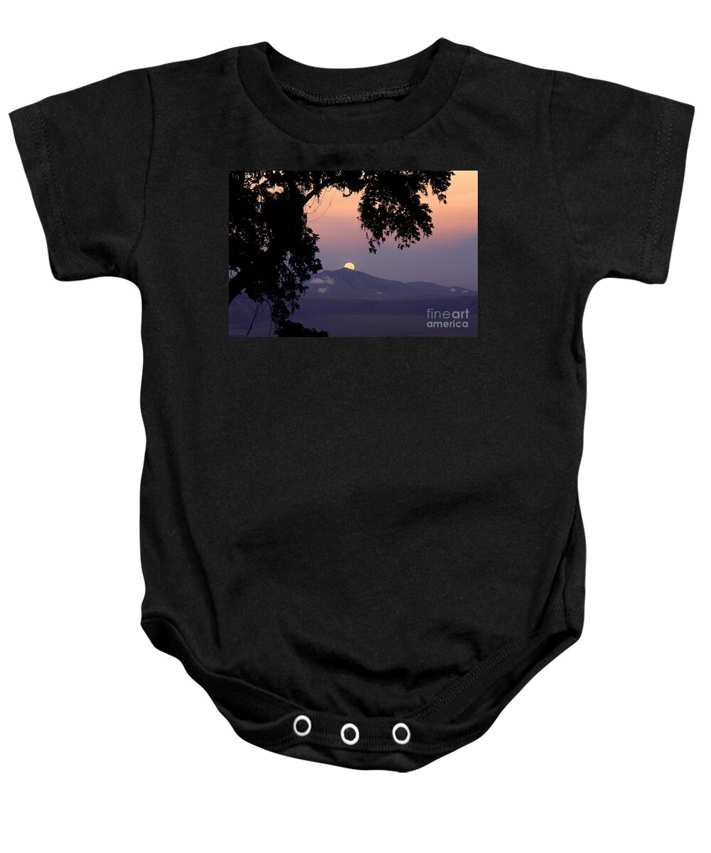 Tourism Baby Onesie featuring the photograph Ngorongoro Crater Moonrise Tanzania by Craig Lovell