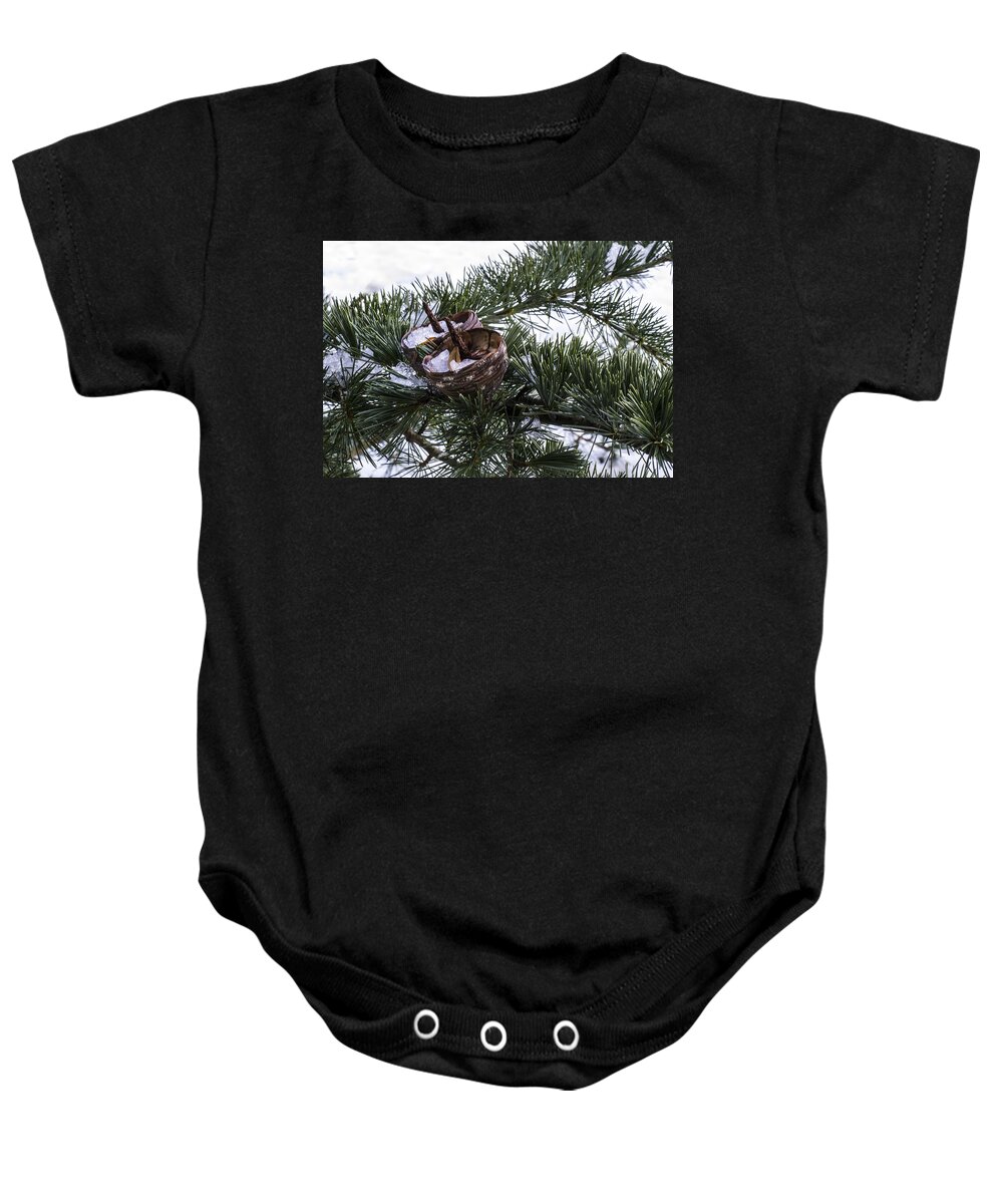 Fir Baby Onesie featuring the photograph Nibbled by Spikey Mouse Photography