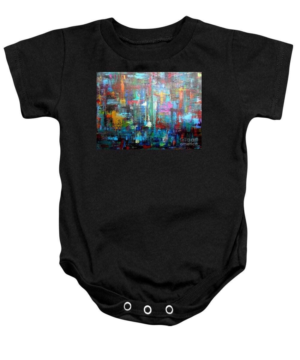 Abstract Baby Onesie featuring the painting No. 1230 by Jacqueline Athmann