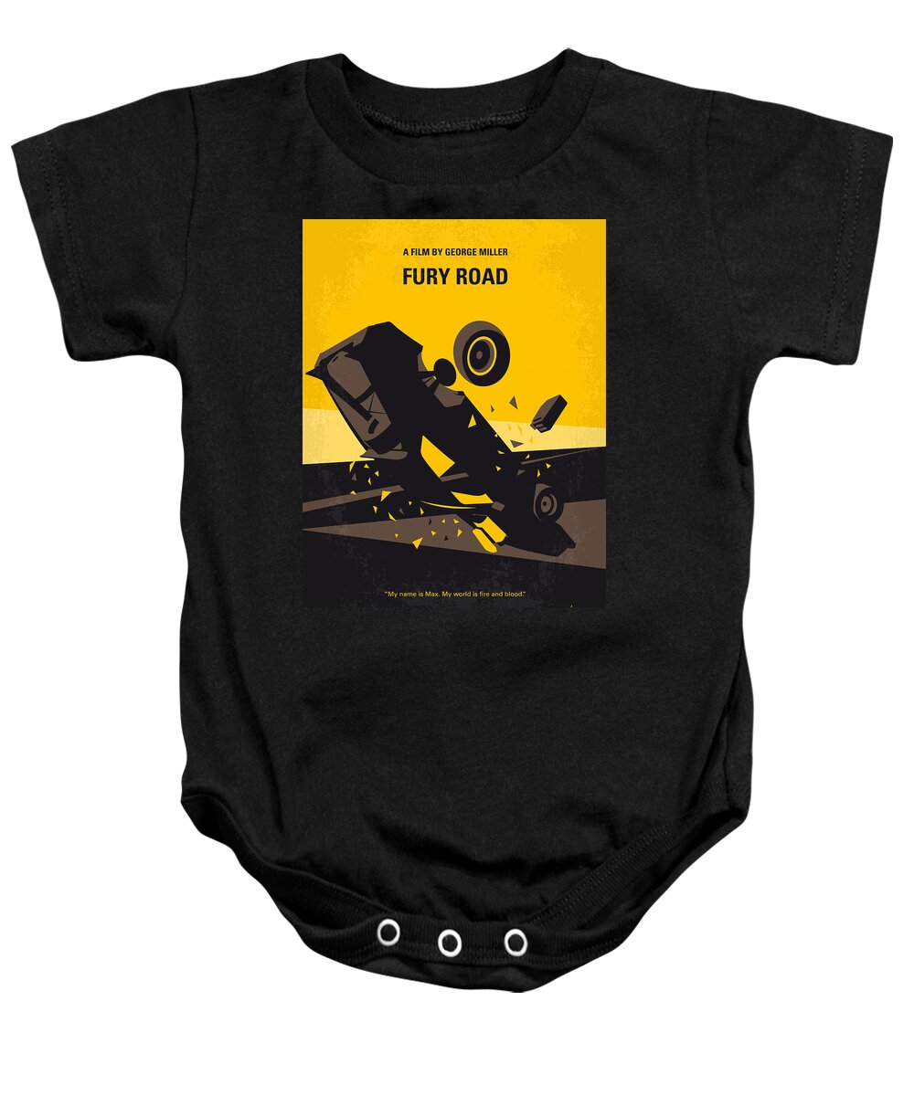 Mad Max 4 Fury Road Baby Onesie featuring the digital art No051 My Mad Max 4 Fury Road minimal movie poster by Chungkong Art