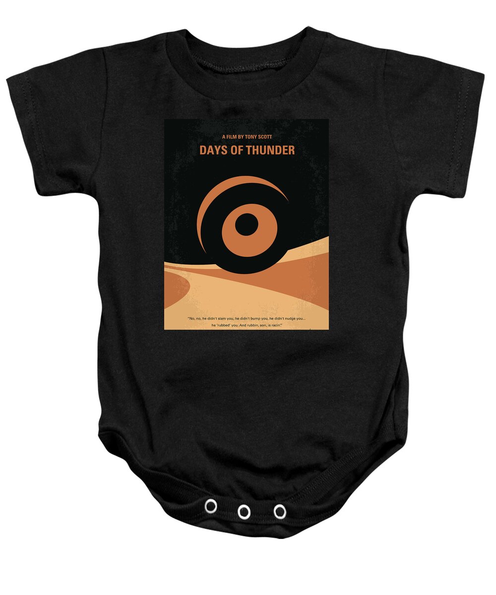 Days Of Thunder Baby Onesie featuring the digital art No332 My DAYS OF THUNDER minimal movie poster by Chungkong Art