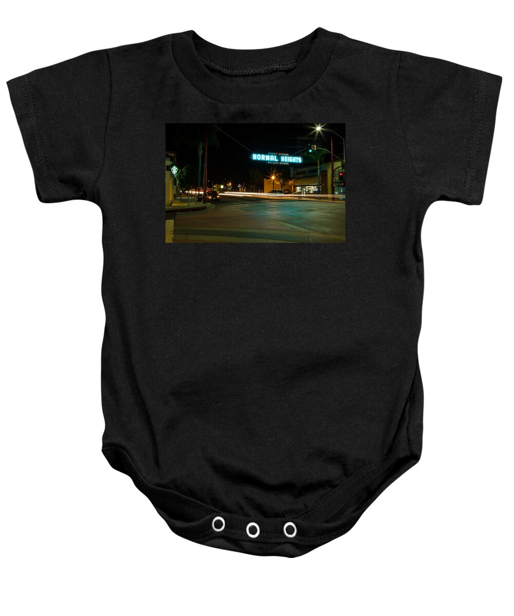 Normal Heights Baby Onesie featuring the photograph Normal Heights Neon by John Daly