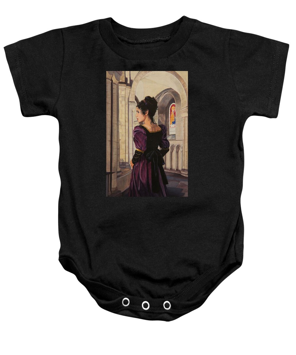 Whelan Art Baby Onesie featuring the painting Northanger Abbey by Patrick Whelan