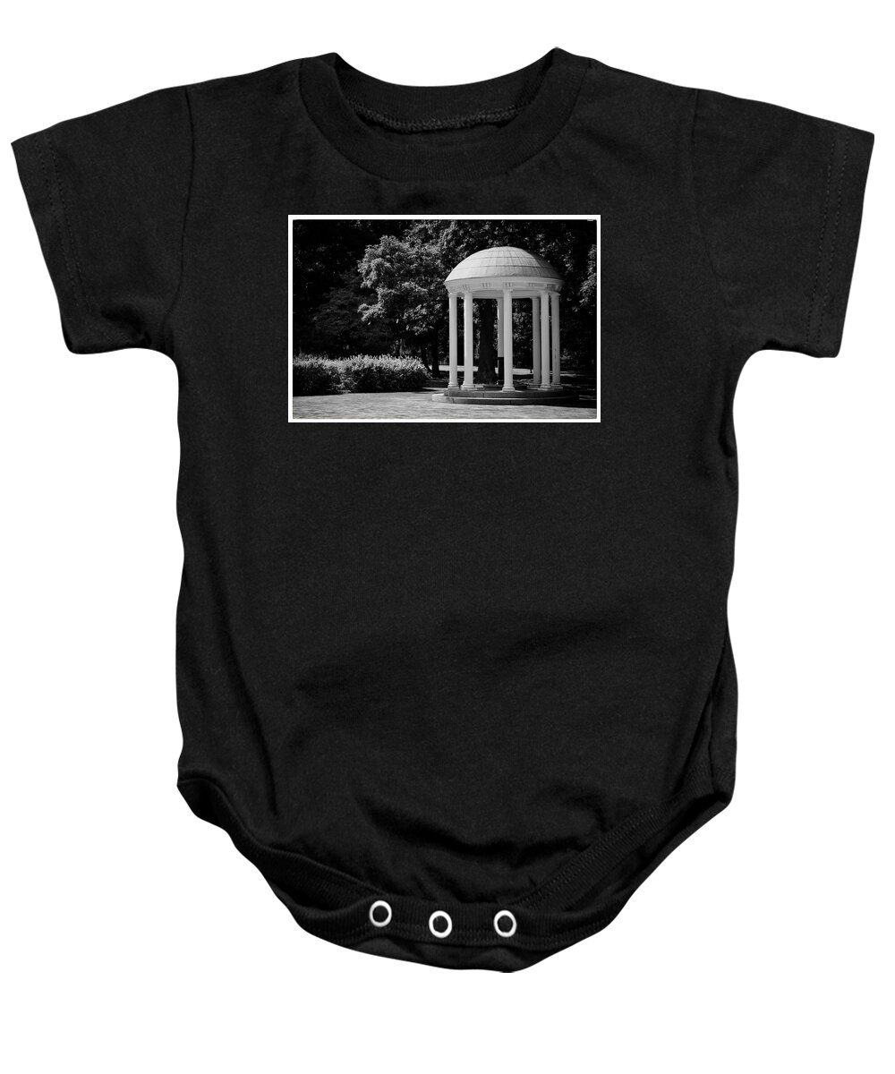 Old Well Baby Onesie featuring the photograph Old Well at UNC by Georgia Clare