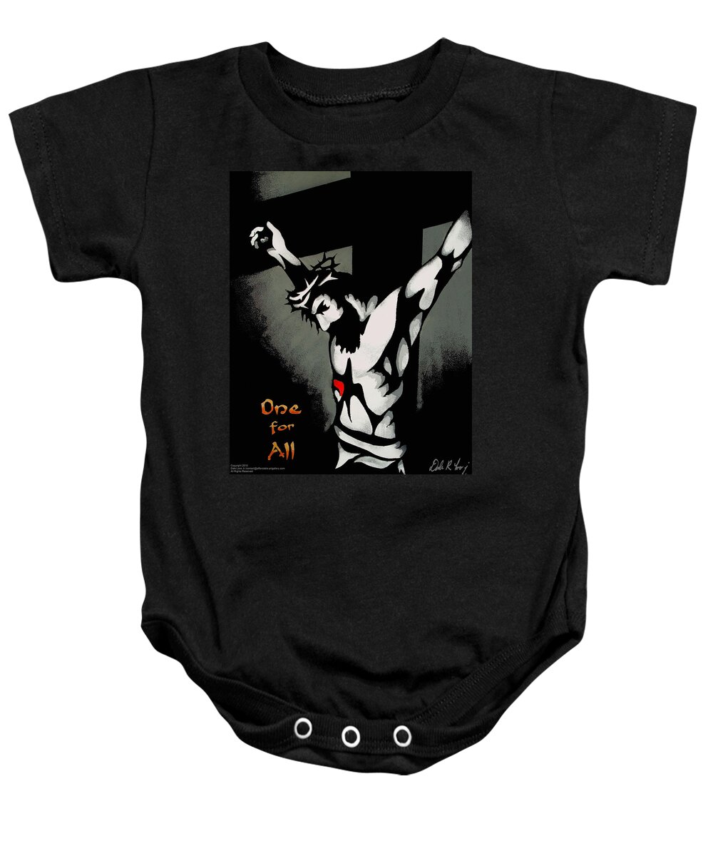 Dale Loos Baby Onesie featuring the painting One for All by Dale Loos Jr
