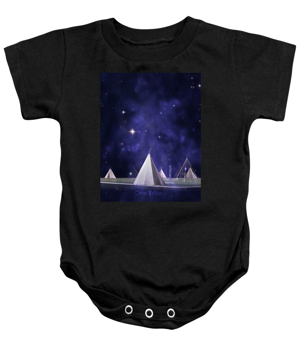 Tepee Baby Onesie featuring the photograph One Tribe by Laura Fasulo