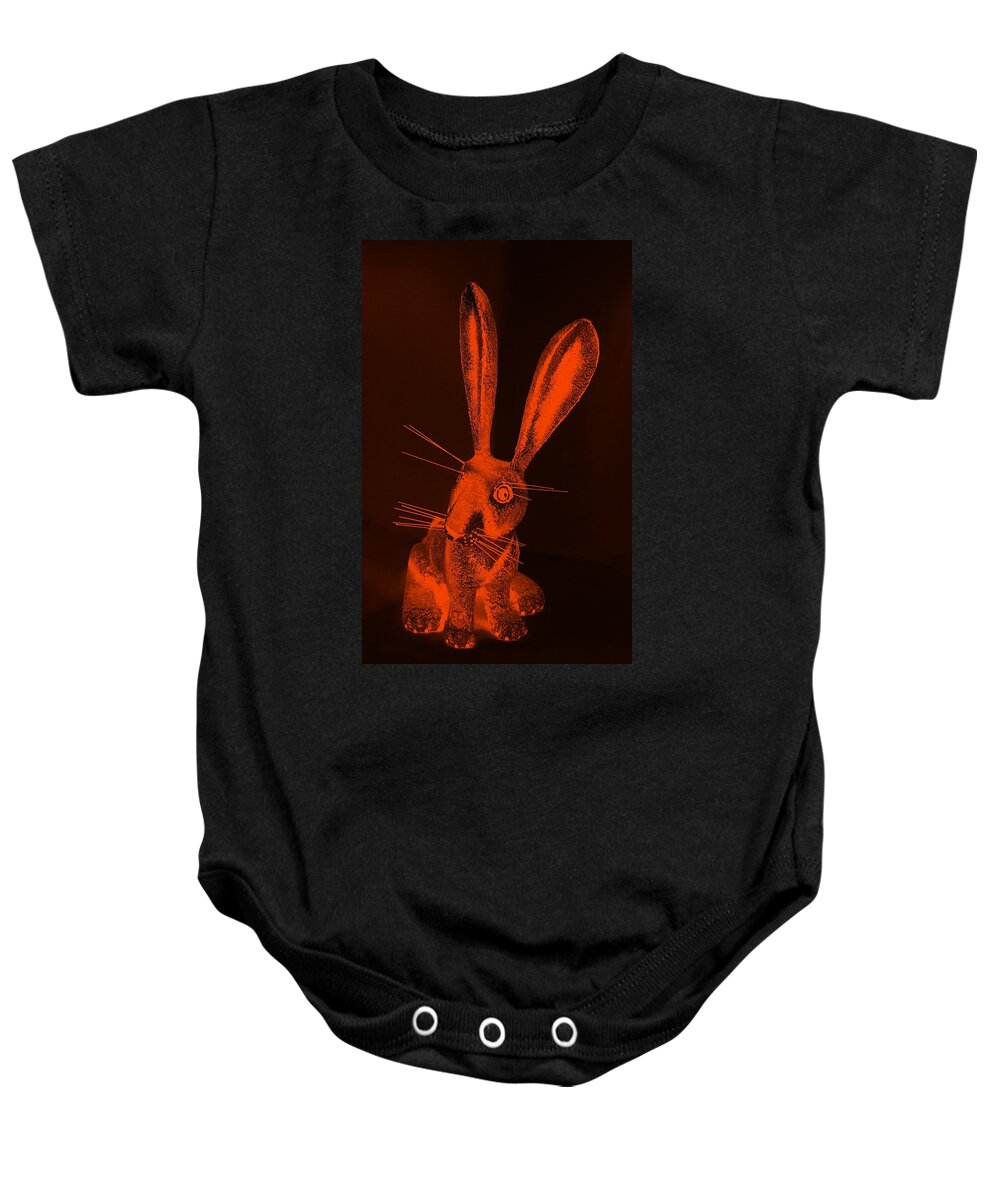 Rabbit Baby Onesie featuring the photograph Orange New Mexico Rabbit by Rob Hans
