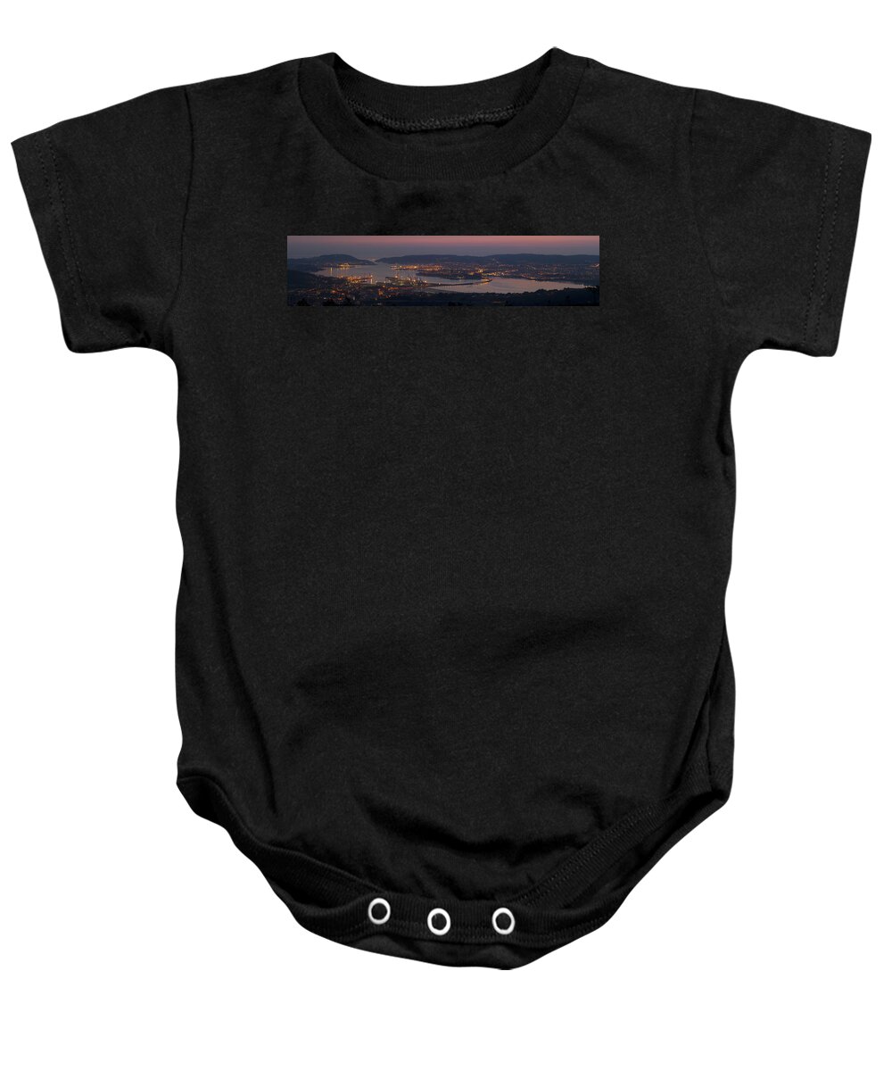 Ferrol Baby Onesie featuring the photograph Panorama of Ferrol from Mount Marraxon Galicia Spain by Pablo Avanzini