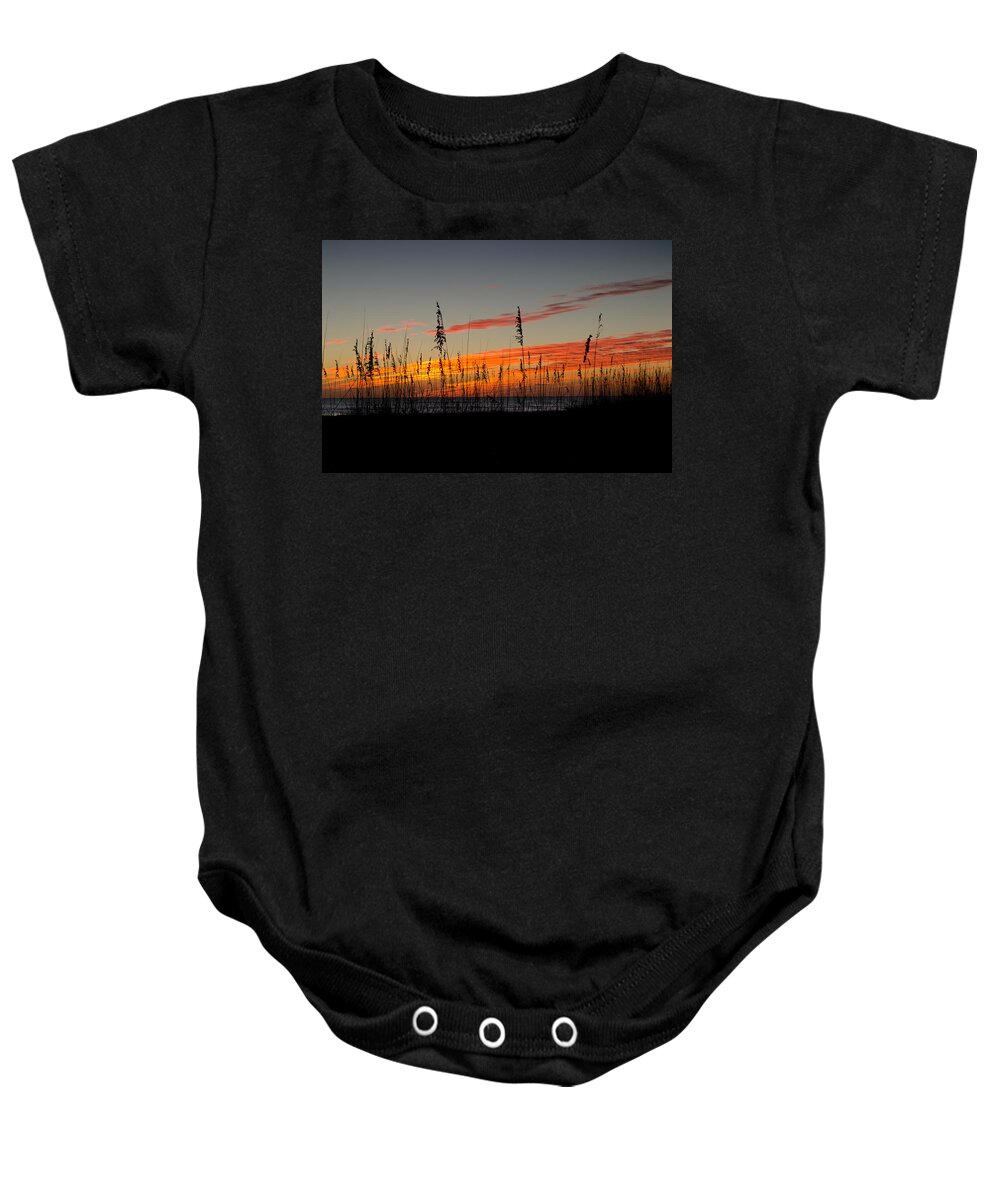 Sunset Baby Onesie featuring the photograph Peace and Love by Melanie Moraga