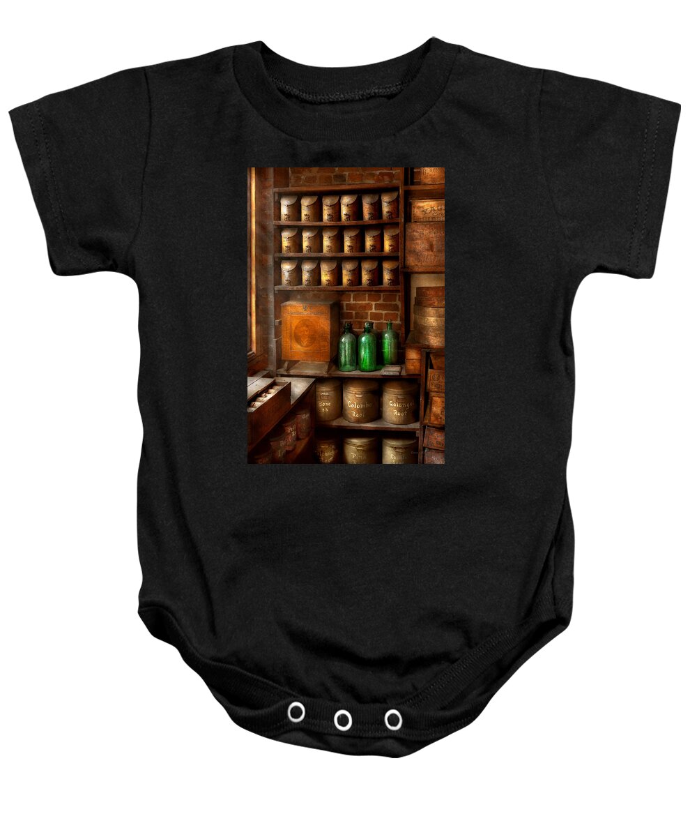 Self Baby Onesie featuring the photograph Pharmacy - Pharmacuetical magic by Mike Savad
