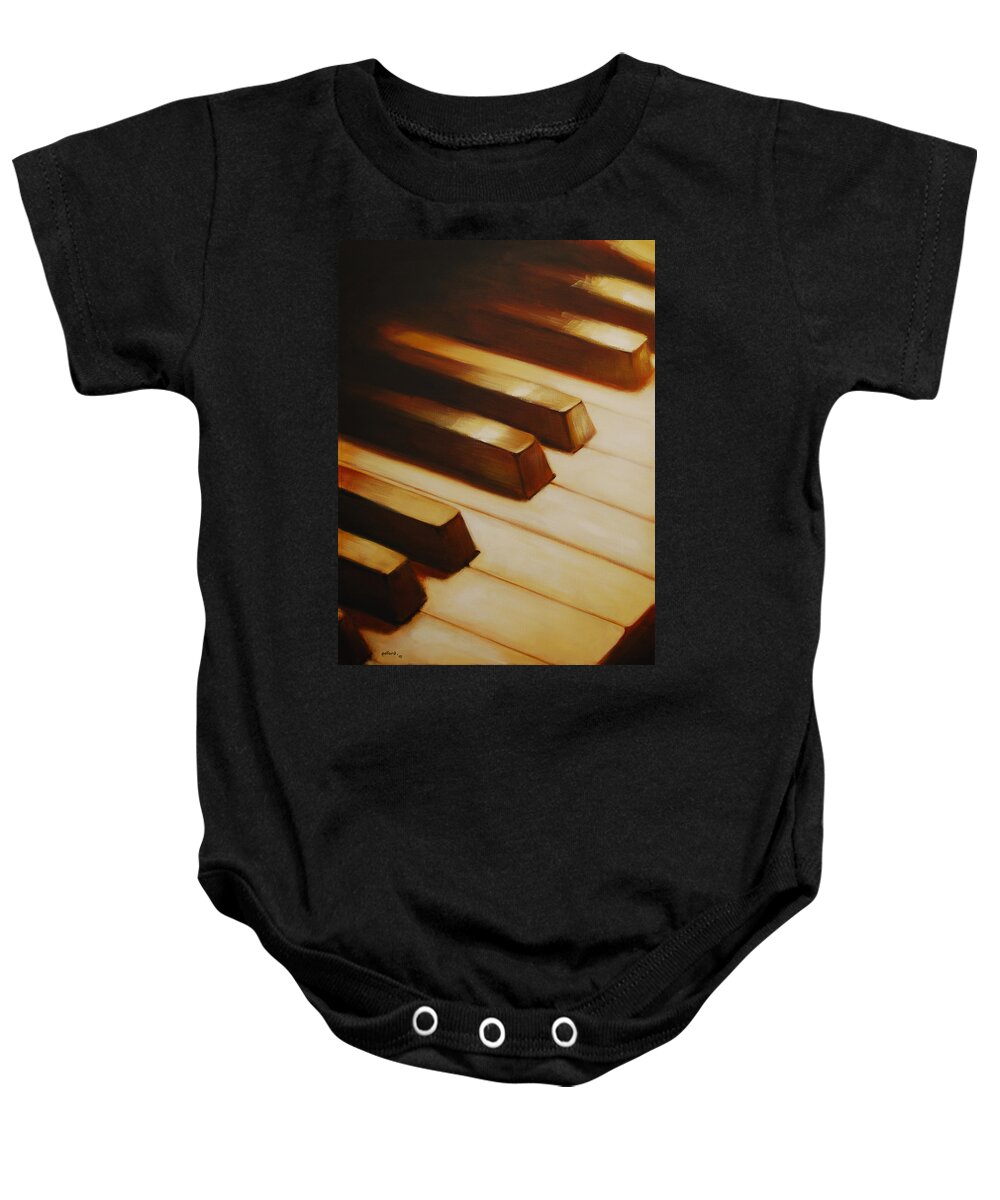 Piano Baby Onesie featuring the painting Piano by Glenn Pollard