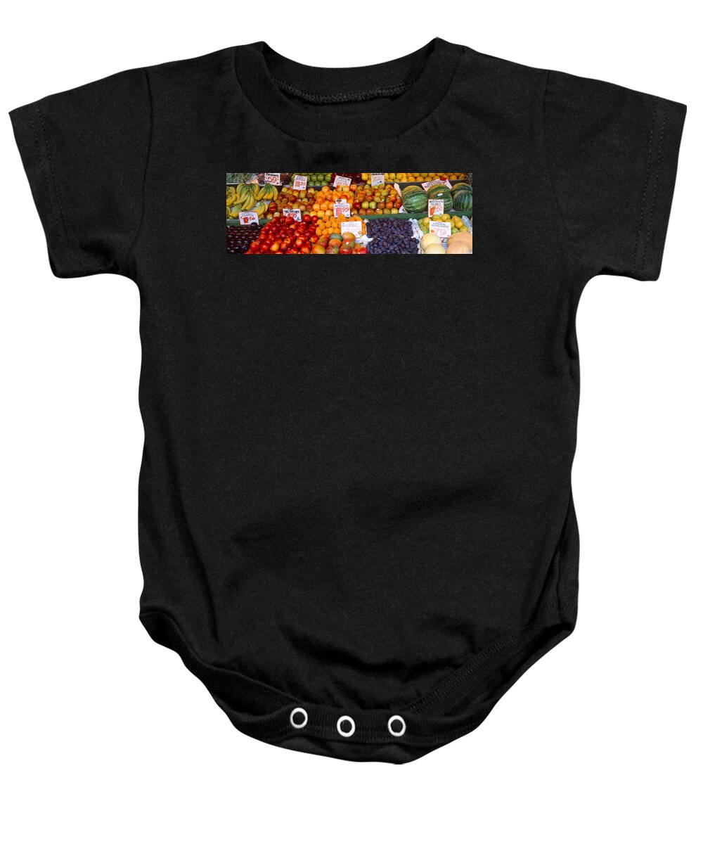 Photography Baby Onesie featuring the photograph Pike Place Market Seattle Wa Usa by Panoramic Images